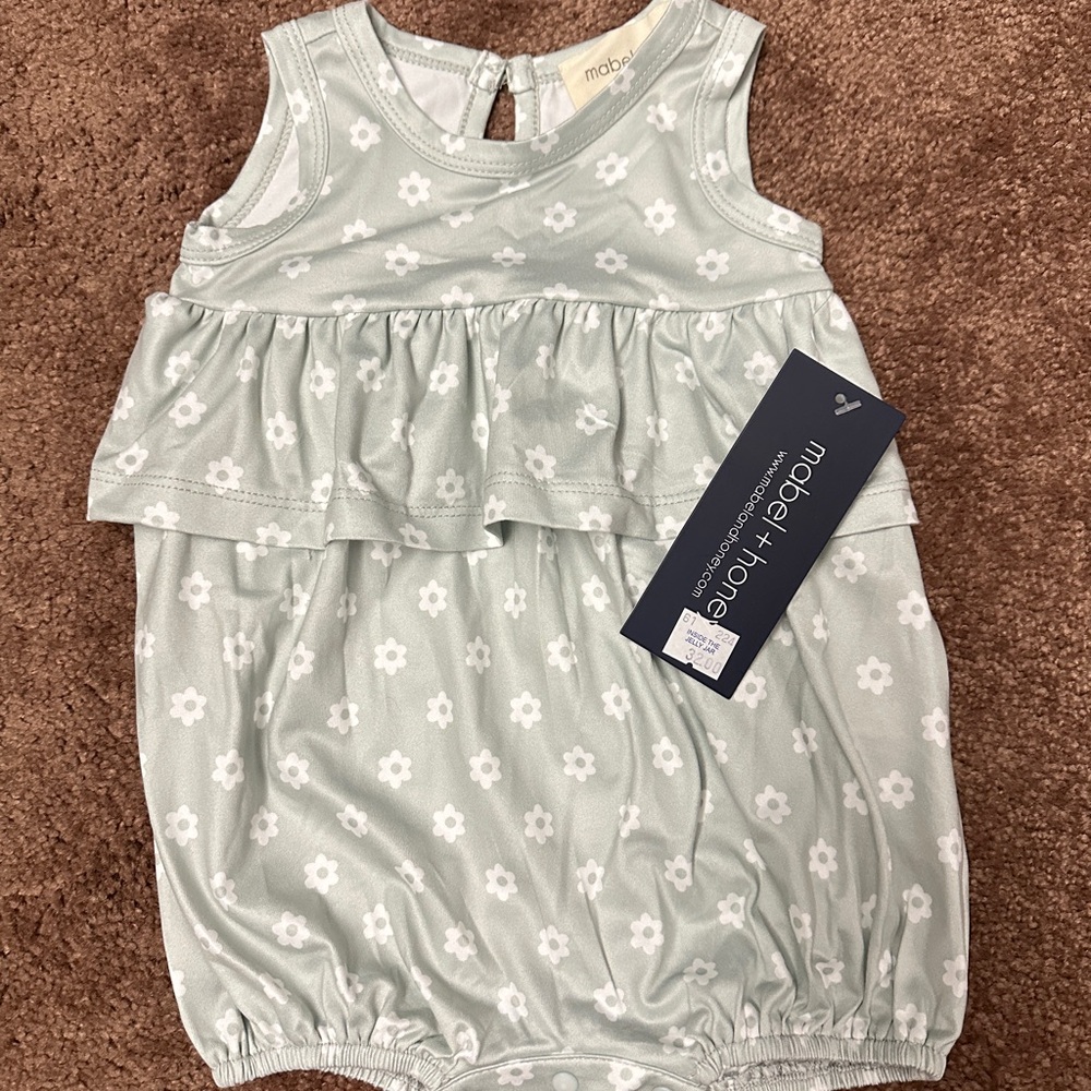 Green Floral Kids One Piece Bubble